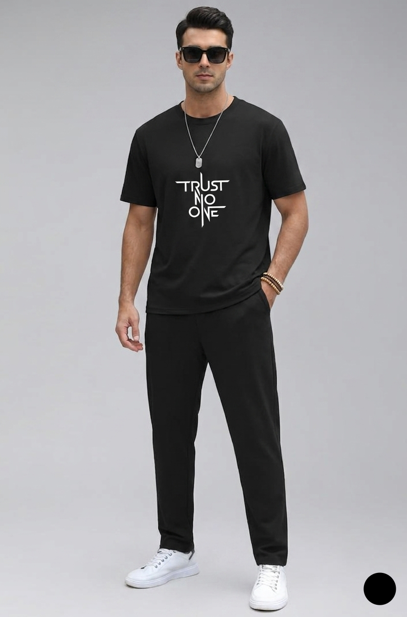 Trust No One - Men's Black Graphic T-shirt